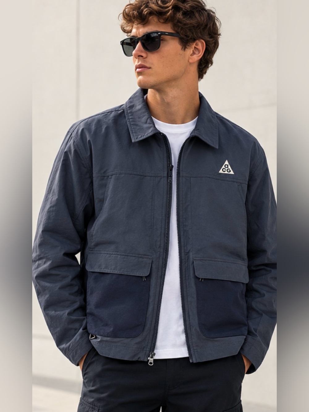 Nike ACG Men's Storm-FIT ADV Full-Zip Utility Jacket Slate Blue Navy XL NWT